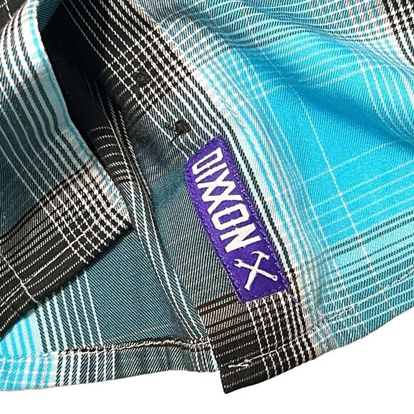 Dixxon The Maui Shirt Blue Plaid Bamboo Short Sleeve Country Western Size Small - Picture 5 of 9